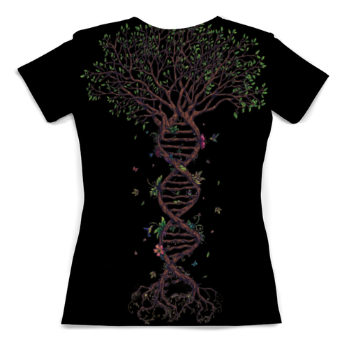 Заказать женскую футболку в Москве. Футболка с полной запечаткой (женская) DNA Tree / Древо ДНК от crash - готовые дизайны и нанесение принтов.