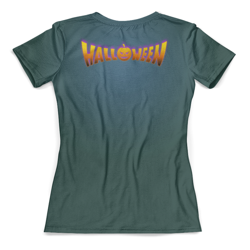 Заказать женскую футболку в Москве. Футболка с полной запечаткой (женская) HALLOWEEN Pumpkin от balden - готовые дизайны и нанесение принтов.