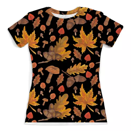 Заказать женскую футболку в Москве. Футболка с полной запечаткой (женская) Осень от khodiana25@gmail.com - готовые дизайны и нанесение принтов.