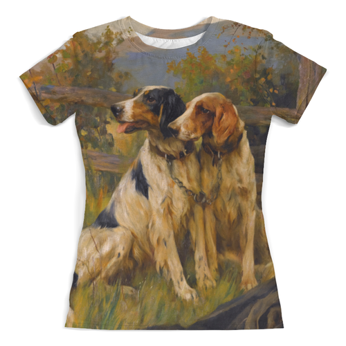 Заказать женскую футболку в Москве. Футболка с полной запечаткой (женская) Собаки от Apfelbaum - готовые дизайны и нанесение принтов.