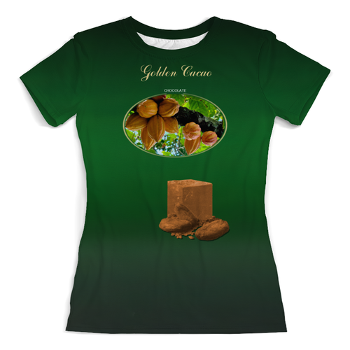 Заказать женскую футболку в Москве. Футболка с полной запечаткой (женская) Golden Cacao от Andy Quarry - готовые дизайны и нанесение принтов.