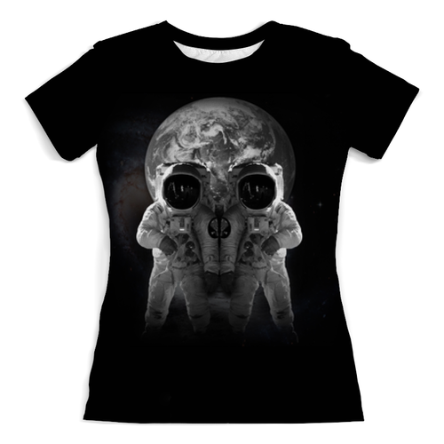 Заказать женскую футболку в Москве. Футболка с полной запечаткой (женская) Космонавты от weeert - готовые дизайны и нанесение принтов.