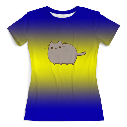 Заказать женскую футболку в Москве. Футболка с полной запечаткой (женская) котик от THE_NISE  - готовые дизайны и нанесение принтов.