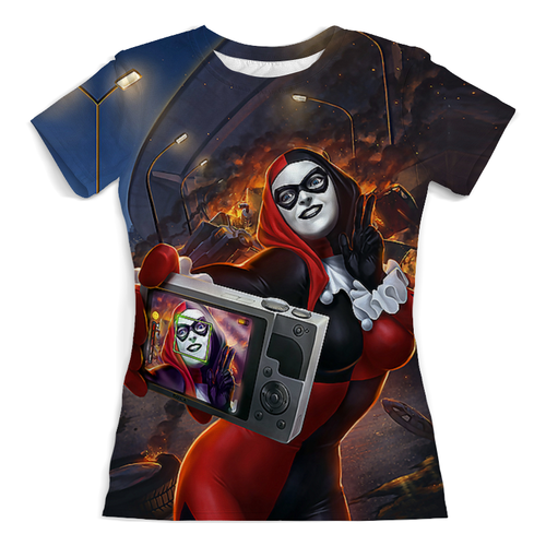 Заказать женскую футболку в Москве. Футболка с полной запечаткой (женская) Harley Quinn  от T-shirt print  - готовые дизайны и нанесение принтов.