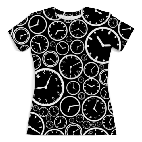 Заказать женскую футболку в Москве. Футболка с полной запечаткой (женская) Время от THE_NISE  - готовые дизайны и нанесение принтов.
