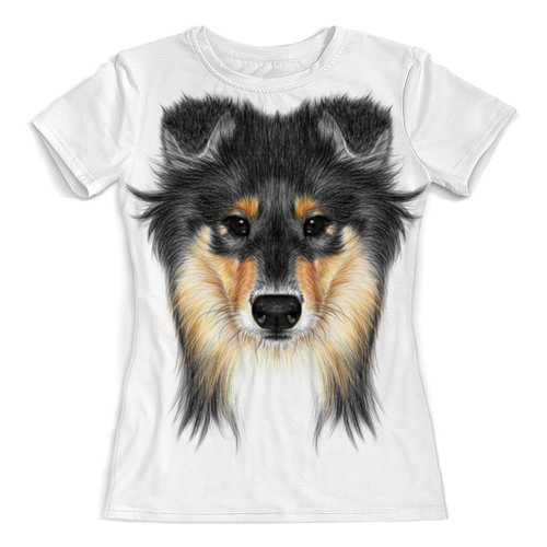 Заказать женскую футболку в Москве. Футболка с полной запечаткой (женская) Собака от queen  - готовые дизайны и нанесение принтов.