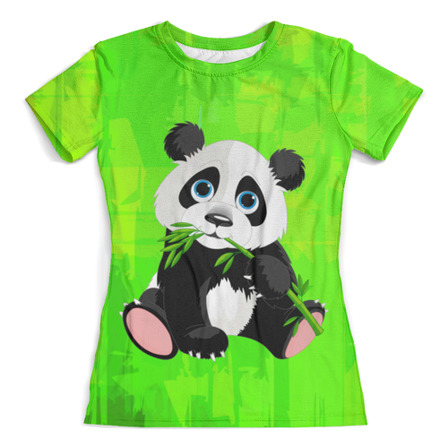 Заказать женскую футболку в Москве. Футболка с полной запечаткой (женская) Маленькая панда (1) от ПРИНТЫ ПЕЧАТЬ  - готовые дизайны и нанесение принтов.
