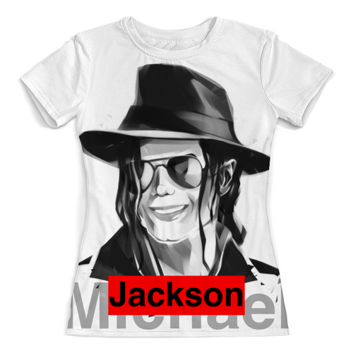 Заказать женскую футболку в Москве. Футболка с полной запечаткой (женская) Майкл Джексон от ualluon - готовые дизайны и нанесение принтов.