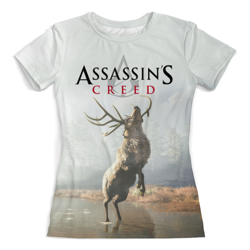 Заказать женскую футболку в Москве. Футболка с полной запечаткой (женская) Assassin’s Creed от weeert - готовые дизайны и нанесение принтов.