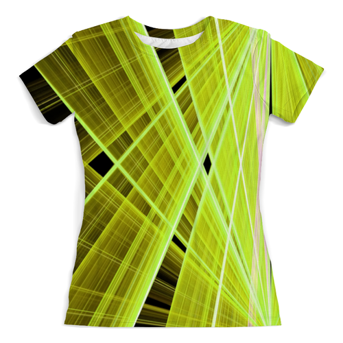 Заказать женскую футболку в Москве. Футболка с полной запечаткой (женская) Желтые линии от THE_NISE  - готовые дизайны и нанесение принтов.