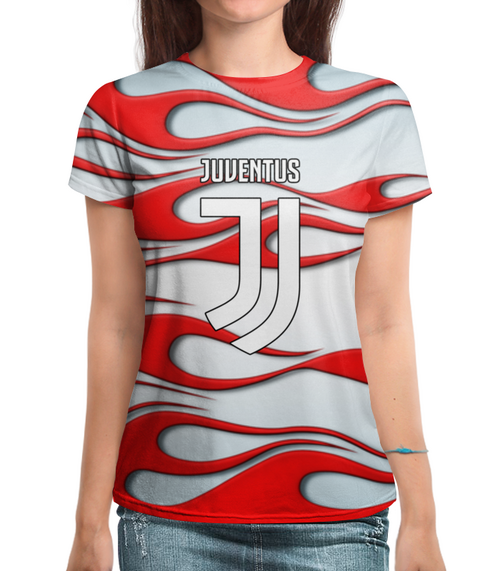 Заказать женскую футболку в Москве. Футболка с полной запечаткой (женская) Juventus от THE_NISE  - готовые дизайны и нанесение принтов.