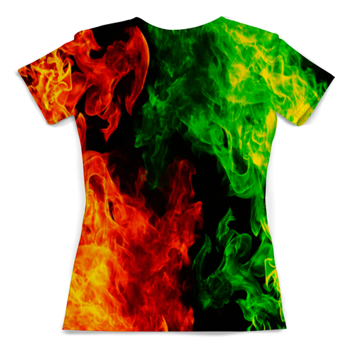 Заказать женскую футболку в Москве. Футболка с полной запечаткой (женская) Битва огней от THE_NISE  - готовые дизайны и нанесение принтов.