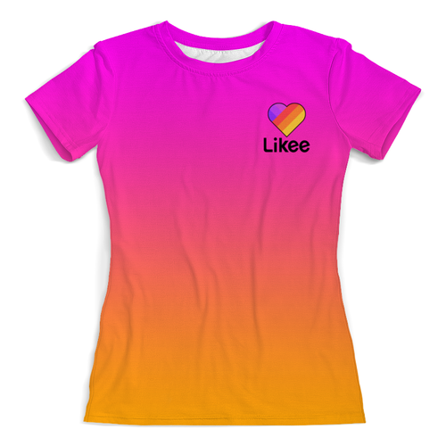 Заказать женскую футболку в Москве. Футболка с полной запечаткой (женская) Likee  от DESIGNER   - готовые дизайны и нанесение принтов.