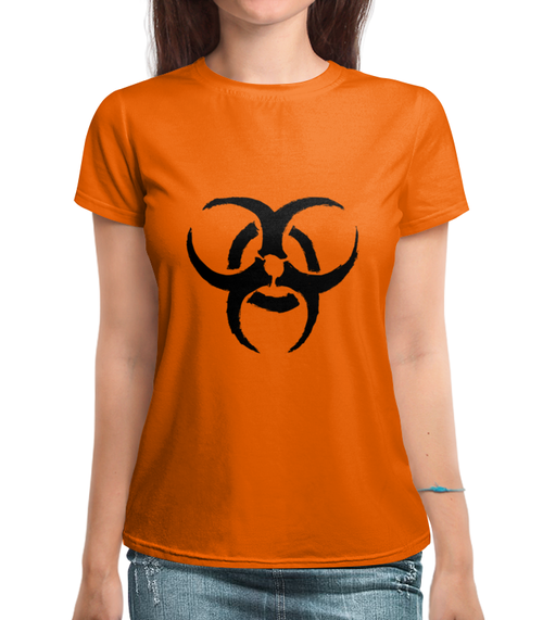 Заказать женскую футболку в Москве. Футболка с полной запечаткой (женская) Biohazard от THE_NISE  - готовые дизайны и нанесение принтов.