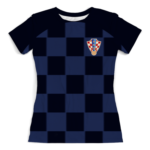 Заказать женскую футболку в Москве. Футболка с полной запечаткой (женская) Сборная Хорватии от geekbox - готовые дизайны и нанесение принтов.