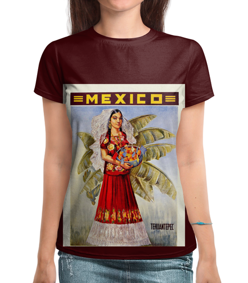 Заказать женскую футболку в Москве. Футболка с полной запечаткой (женская) Мексика от acidhouses - готовые дизайны и нанесение принтов.