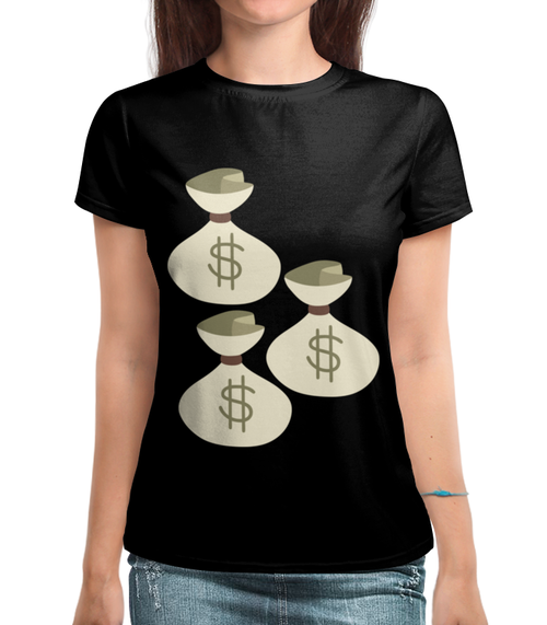 Заказать женскую футболку в Москве. Футболка с полной запечаткой (женская) Деньги (Доллары) от Sheriff - готовые дизайны и нанесение принтов.