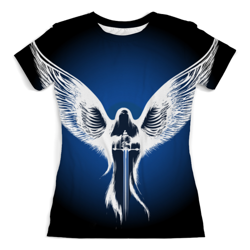 Заказать женскую футболку в Москве. Футболка с полной запечаткой (женская) Ангел от THE_NISE  - готовые дизайны и нанесение принтов.