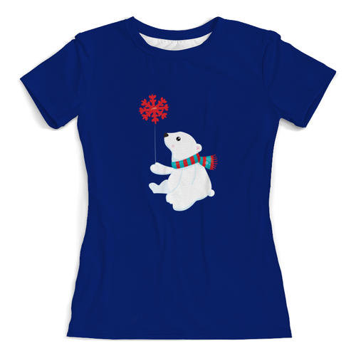 Заказать женскую футболку в Москве. Футболка с полной запечаткой (женская) Белый медведь от THE_NISE  - готовые дизайны и нанесение принтов.