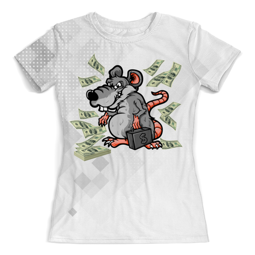 Заказать женскую футболку в Москве. Футболка с полной запечаткой (женская) Year of the Rat (Money) от balden - готовые дизайны и нанесение принтов.