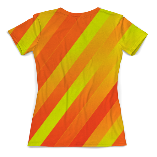 Заказать женскую футболку в Москве. Футболка с полной запечаткой (женская) Желто-оранжевые линии от THE_NISE  - готовые дизайны и нанесение принтов.