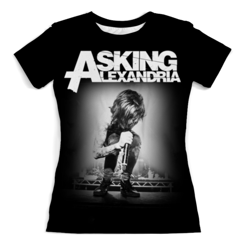 Заказать женскую футболку в Москве. Футболка с полной запечаткой (женская) Asking Alexandria от geekbox - готовые дизайны и нанесение принтов.