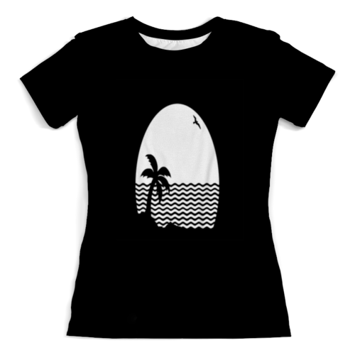 Заказать женскую футболку в Москве. Футболка с полной запечаткой (женская) Остров от THE_NISE  - готовые дизайны и нанесение принтов.