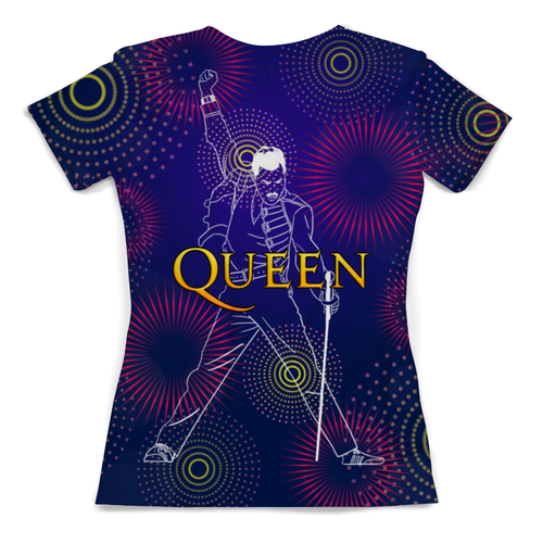 Заказать женскую футболку в Москве. Футболка с полной запечаткой (женская) Queen 50th Anniversary 1970-2020 от balden - готовые дизайны и нанесение принтов.