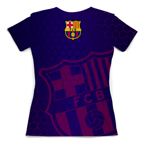 Заказать женскую футболку в Москве. Футболка с полной запечаткой (женская) Барселона от geekbox - готовые дизайны и нанесение принтов.