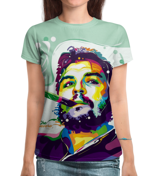 Заказать женскую футболку в Москве. Футболка с полной запечаткой (женская) Ernesto Che Guevara  от ПРИНТЫ ПЕЧАТЬ  - готовые дизайны и нанесение принтов.