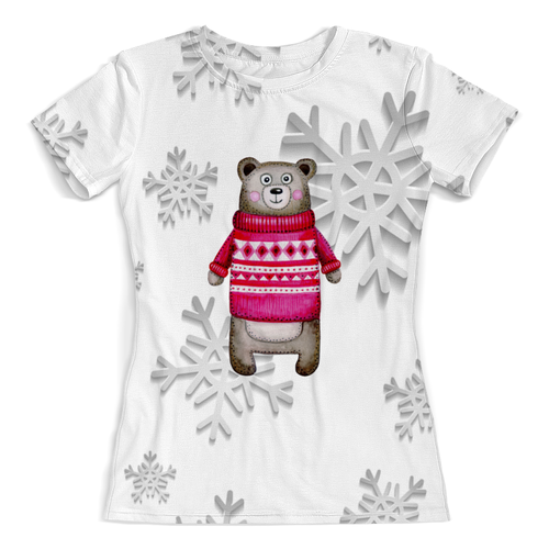 Заказать женскую футболку в Москве. Футболка с полной запечаткой (женская) медведь от THE_NISE  - готовые дизайны и нанесение принтов.
