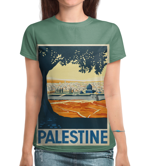 Заказать женскую футболку в Москве. Футболка с полной запечаткой (женская) Палестина от acidhouses - готовые дизайны и нанесение принтов.