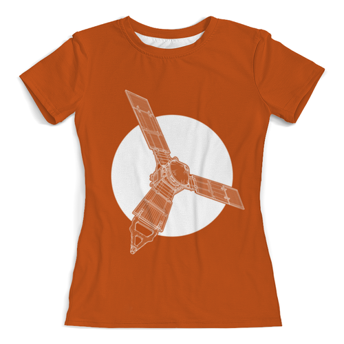 Заказать женскую футболку в Москве. Футболка с полной запечаткой (женская) Juno Mission от The Spaceway  - готовые дизайны и нанесение принтов.