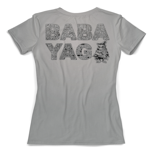 Заказать женскую футболку в Москве. Футболка с полной запечаткой (женская) Баба Яга от T-shirt print  - готовые дизайны и нанесение принтов.