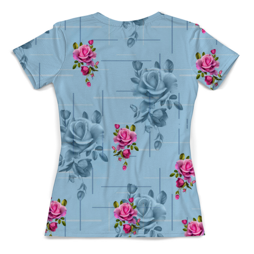 Заказать женскую футболку в Москве. Футболка с полной запечаткой (женская) Цветы  от T-shirt print  - готовые дизайны и нанесение принтов.