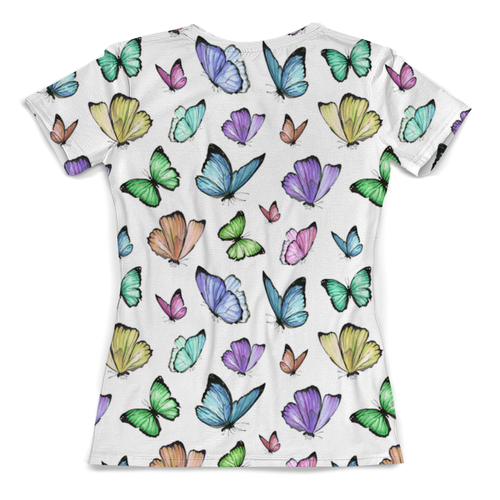 Заказать женскую футболку в Москве. Футболка с полной запечаткой (женская) бабочки от THE_NISE  - готовые дизайны и нанесение принтов.