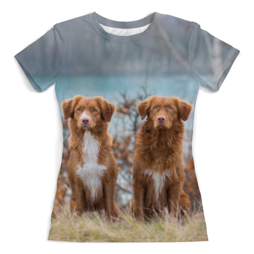 Заказать женскую футболку в Москве. Футболка с полной запечаткой (женская) собаки от THE_NISE  - готовые дизайны и нанесение принтов.