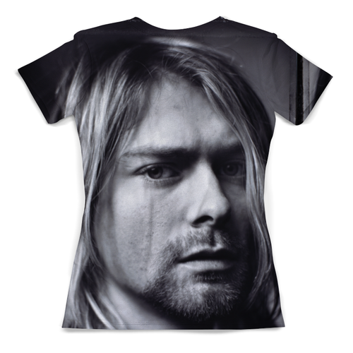 Заказать женскую футболку в Москве. Футболка с полной запечаткой (женская) Kurt Cobain от Jimmy Flash - готовые дизайны и нанесение принтов.