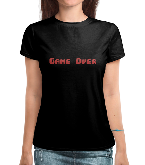 Заказать женскую футболку в Москве. Футболка с полной запечаткой (женская) Game over от THE_NISE  - готовые дизайны и нанесение принтов.