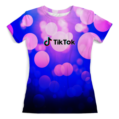 Заказать женскую футболку в Москве. Футболка с полной запечаткой (женская) Tik Tok от THE_NISE  - готовые дизайны и нанесение принтов.
