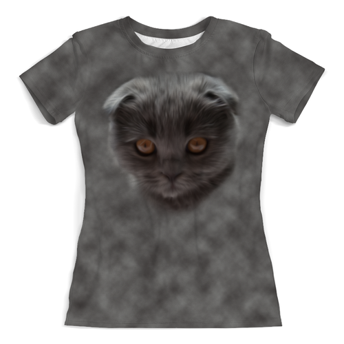 Заказать женскую футболку в Москве. Футболка с полной запечаткой (женская) Кошка от weeert - готовые дизайны и нанесение принтов.