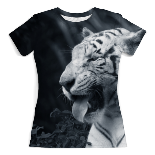 Заказать женскую футболку в Москве. Футболка с полной запечаткой (женская) Белый тигр от THE_NISE  - готовые дизайны и нанесение принтов.