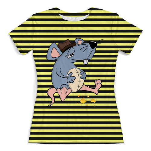 Заказать женскую футболку в Москве. Футболка с полной запечаткой (женская) Крысенок от T-shirt print  - готовые дизайны и нанесение принтов.