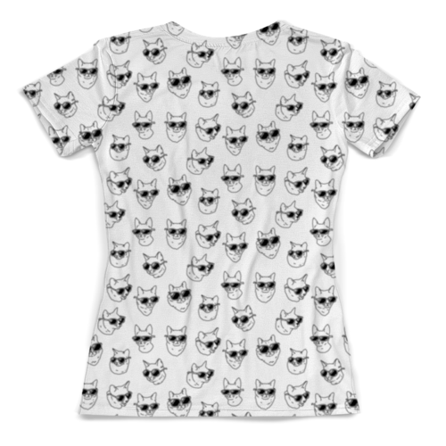 Заказать женскую футболку в Москве. Футболка с полной запечаткой (женская) Коты  от geekbox - готовые дизайны и нанесение принтов.