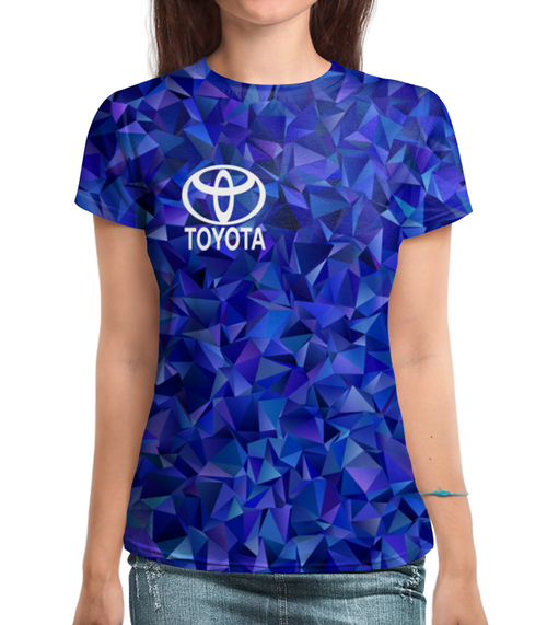 Заказать женскую футболку в Москве. Футболка с полной запечаткой (женская) Toyota от THE_NISE  - готовые дизайны и нанесение принтов.