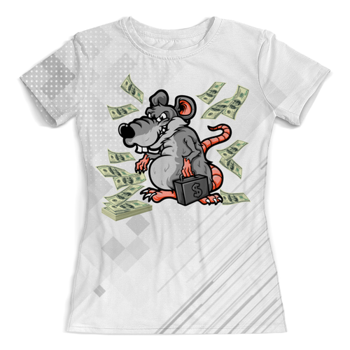 Заказать женскую футболку в Москве. Футболка с полной запечаткой (женская) Year of the Rat (Money) от balden - готовые дизайны и нанесение принтов.