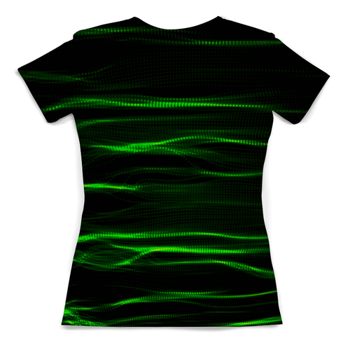Заказать женскую футболку в Москве. Футболка с полной запечаткой (женская) Зеленые линии от THE_NISE  - готовые дизайны и нанесение принтов.