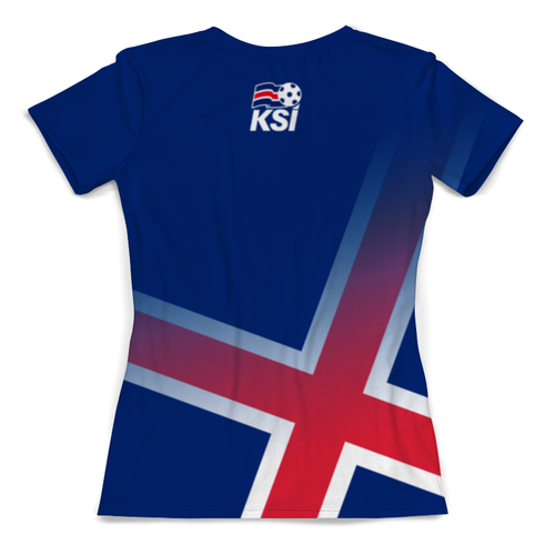 Заказать женскую футболку в Москве. Футболка с полной запечаткой (женская) Сборная Исландии от geekbox - готовые дизайны и нанесение принтов.
