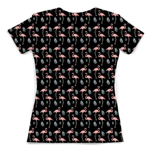 Заказать женскую футболку в Москве. Футболка с полной запечаткой (женская) Фламинго от nadegda - готовые дизайны и нанесение принтов.