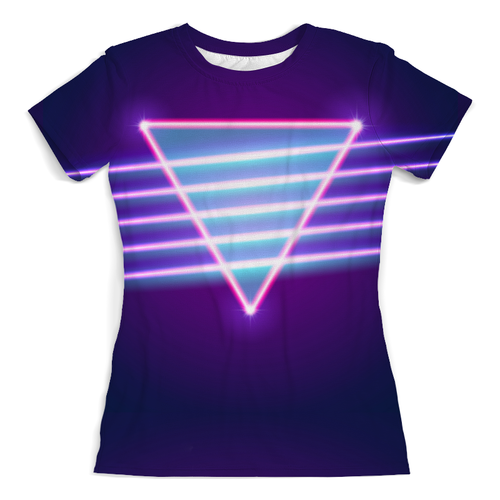 Заказать женскую футболку в Москве. Футболка с полной запечаткой (женская) Retro neon от galaxy secret - готовые дизайны и нанесение принтов.